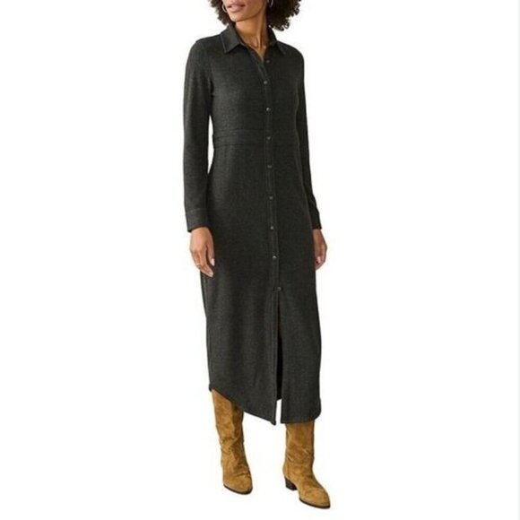 Faherty Dresses & Skirts - Faherty Legend Heathered Black Twill Sweater Dress XXS